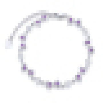 Pulsera de cristal púrpura en forma de corazón irregular de la plata esterlina 925 de las mujeres